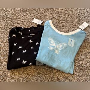 Old Navy Butterfly Tee Duo - Black & Light Blue